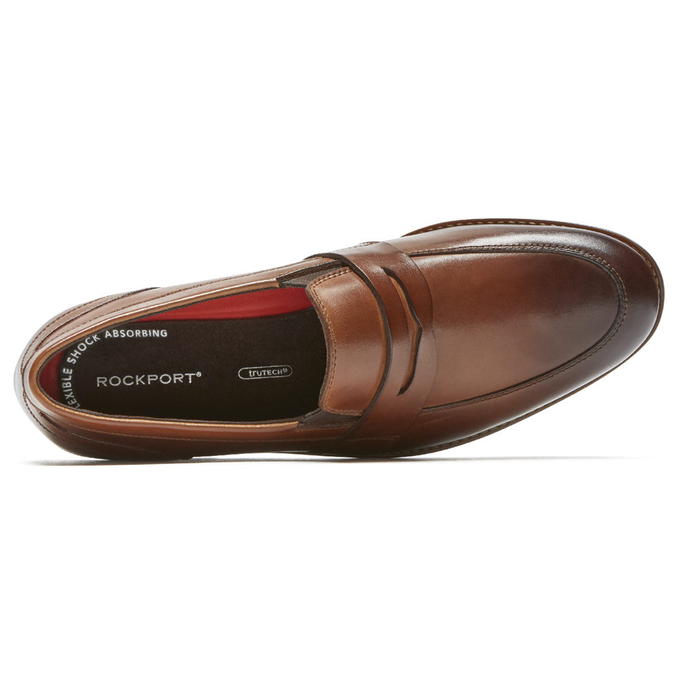 Rockport Mens Loafers Brown - Style Purpose 3 Double Gore Penny - UK 697-VJPWRK